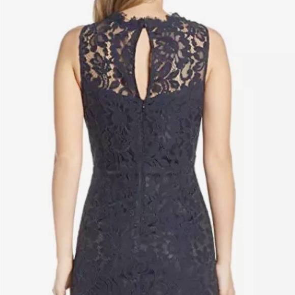 Eliza J Navy Blue Lace over Sleeveless Sheath Dress NWT Size 12 - Picture 5 of 12